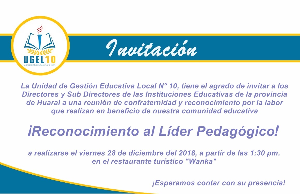 Invitación A Directivos De Instituciones Educativas
